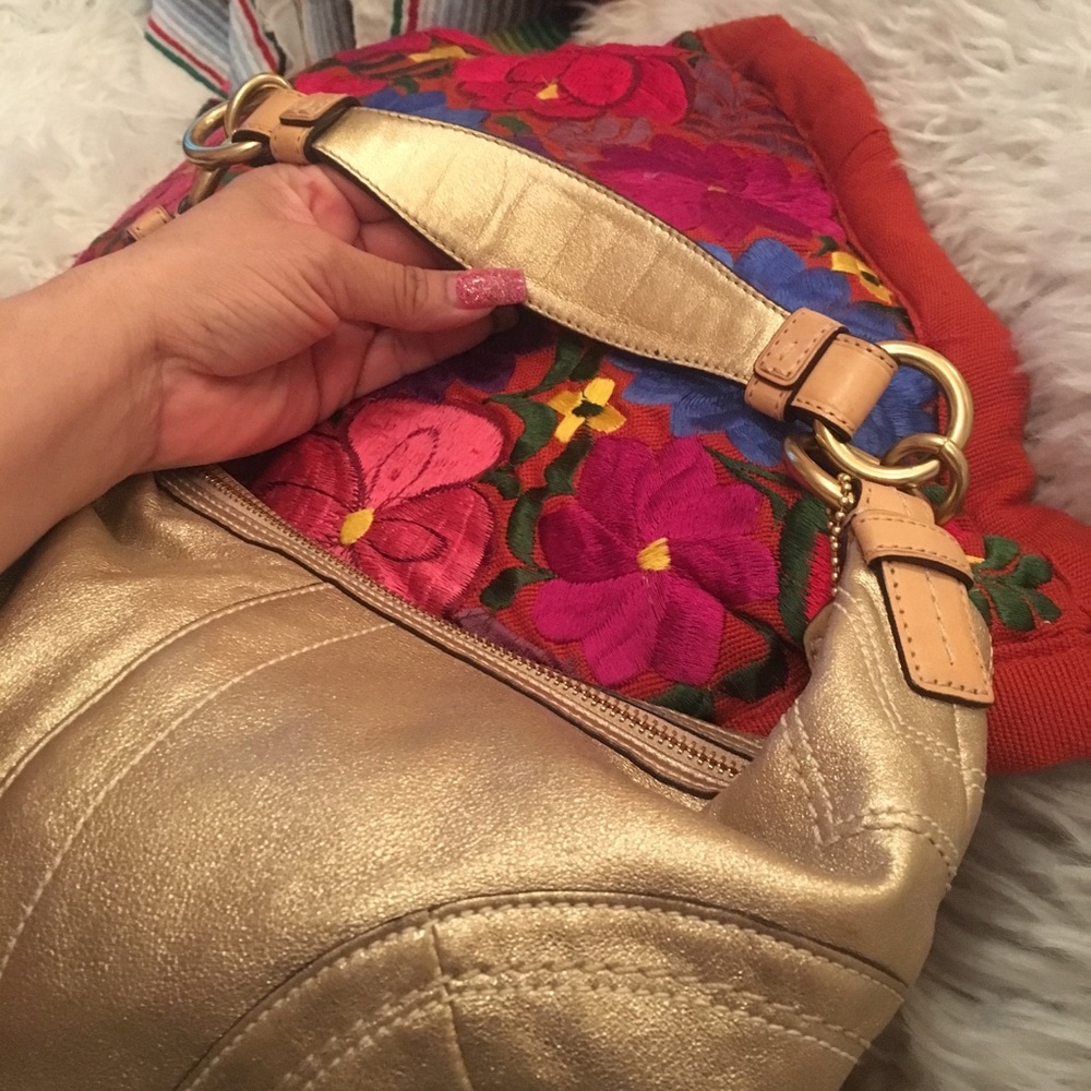 Coach metallic gold Satchel! - Picture 5 of 8
